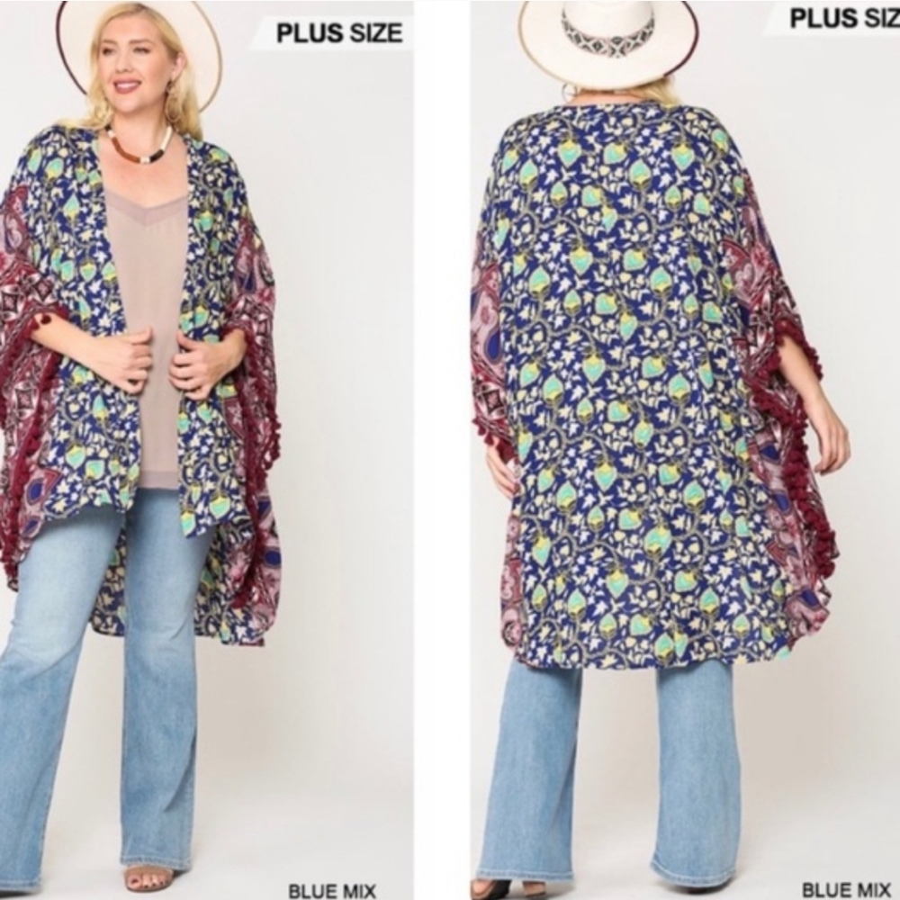 Gigio by Umgee NWT Size XL Open Cardigan/ Duster/Kimono - Picture 2 of 5